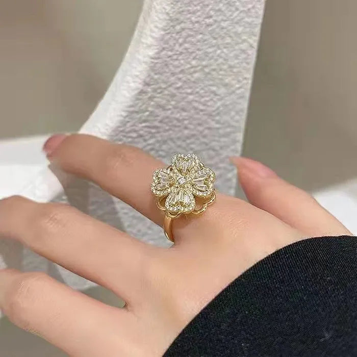 Anillo Giratorio Oro Laminado 14 kilates y Zirconias PROMOCION 2X1 POR TIEMPO LIMITADO